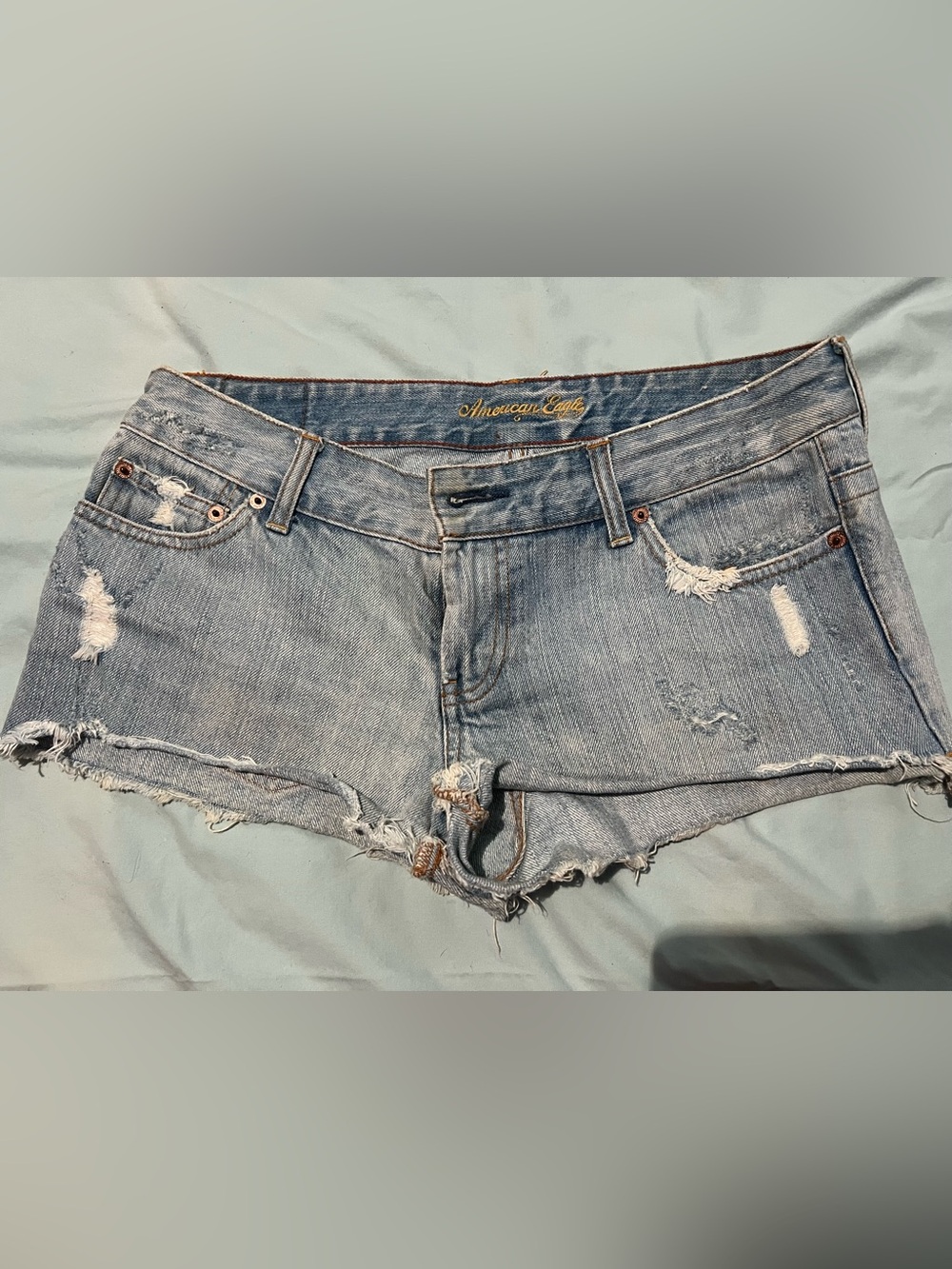 American Eagle Outfitters Light Wash Distressed Jean Shorts women’s size 4